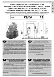 RIB K1800 Instructions Pour L'utilisation Et L'installation