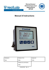 tecfluid MT03F Manuel D'instructions