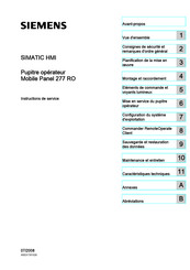 Siemens SIMATIC HMI 277 RO Instructions De Service