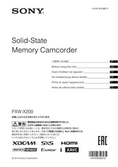 Sony PXW-X200 Mode D'emploi