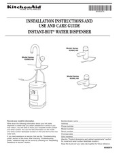 KitchenAid INSTANT-HOT KHWC160 Serie Instructions D'installation Et Guide D'utilisation Et D'entretien