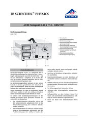 3B SCIENTIFIC PHYSICS U8521131 Instructions D'utilisation