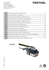 Festool BS 75 E Notice D'utilisation D'origine