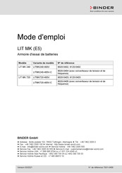 Binder 9120-0403 Mode D'emploi