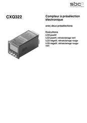 SBC CXQ322 Instructions D'utilisation