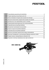 Festool RW 1000 EQ Notice D'utilisation D'origine/Liste De Pièces De Rechange