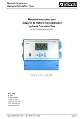 Nivus HydraulicCalculator Plus Manuel D'instructions