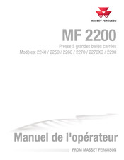 MASSEY FERGUSON MF 2270 Manuel De L'opérateur