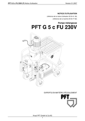 PFT G 5 c FU 230V Notice D'utilisation