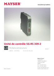 MAYSER SG-RS 309-2 Notice D'instructions