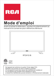 RCA RT2412-B Mode D'emploi
