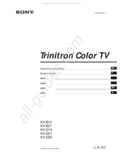 Sony Trinitron KV-G21 Mode D'emploi