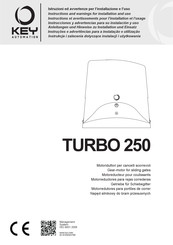Key Automation TURBO 250 Instructions Et Avertissements Pour L'installation Et L'usage