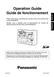 Panasonic AJ-RC10G Guide De Fonctionnement