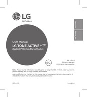 LG TONE ACTIVE+ HBS-A100 Guide D'utilisation