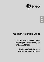 Eneo HDC-2080Z03 D Guide D'installation Rapide