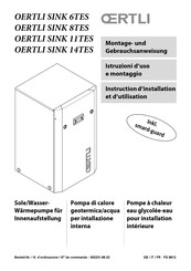 OERTLI SINK 11TES Instructions D'installation Et D'utilisation
