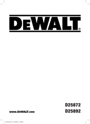DeWalt D25892 Traduction De La Notice D'instructions Originale