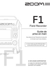 Zoom F1 Field Recorder Guide De Prise En Main