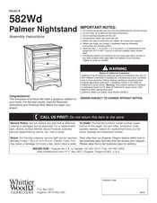 Whittier Wood Furniture 582Wd Instructions D'assemblage