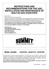 Summit Professional GC527SS Installation Et Entretien