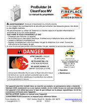 Fireplace Xtrordinair ProBuilder 24 CleanFace MV Manuel Du Propriétaire