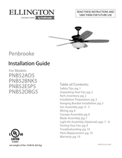 Craftsman ELLINGTON Penbrooke PNB52BNK5 Guide D'installation