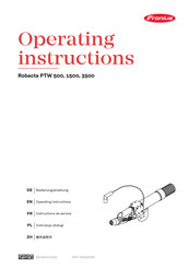 Fronius Robacta PTW 1500 Instructions De Service