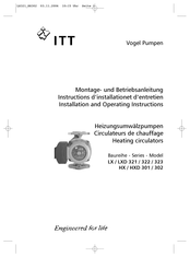 ITT LX 322-2 Instructions D'installation Et D'entretien