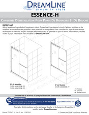 DreamLine ESSENCE-H SHDR-6360760H Serie Consignes D'installation