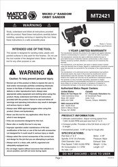 Matco Tools MT2421 Instructions