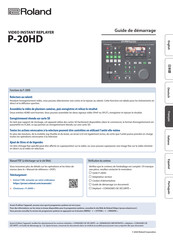 Roland P-20HD Guide De Démarrage