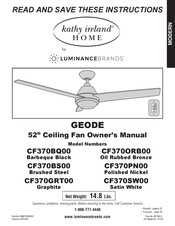 Luminance Brands kathy ireland HOME CF370BS00 Mode D'emploi