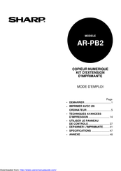 Sharp AR-PB2 Mode D'emploi