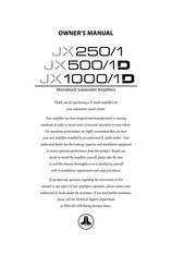 JL Audio JX250/1 Guide D'utilisation