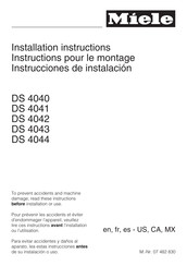 Miele DS 4043 Instruction Pour Le Montage