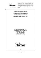 Bimar PTC Serie Notice D'instructions