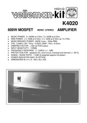 Velleman K4020 Mode D'emploi