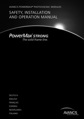 AVANCIS POWERMAX STRONG 120 Manuel D'installation Et De Fonctionnement