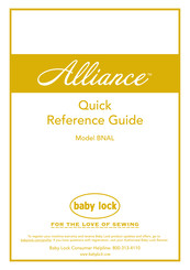 Baby Lock Alliance BNAL Guide De Référence