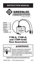 Textron Greenlee 77M-G Manuel D'instructions