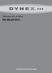 Dynex DX-40L261A12 Guide De L'utilisateur En Ligne