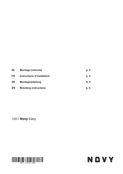 Novy Easy 1851 Instructions D'installation