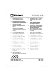 EINHELL TP-CD 18/60 Li-i BL Instructions D'origine