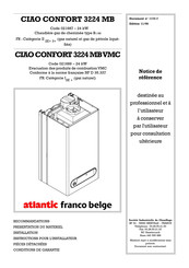 Atlantic franco belge CIAO CONFORT 3224 MB VMC Notice De Référence