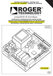 Roger Technology H70/200AC Instructions Et Avertissements Pour L'installateur