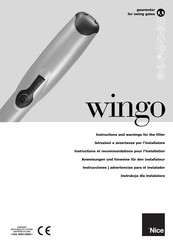 Nice wingo Instructions Et Recommandations Pour L'installation