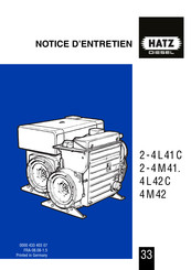Hatz Diesel 4M42 Notice D'entretien