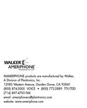 Walker Ameriphone HA-30 Mode D'emploi