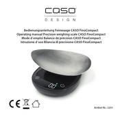 CASO DESIGN FinoCompact Mode D'emploi